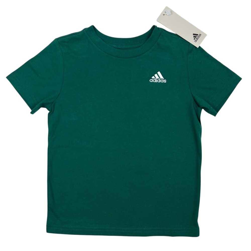 Adidas College Green Short Sleeve T-Shirt with Embroidered Logo - Size 4